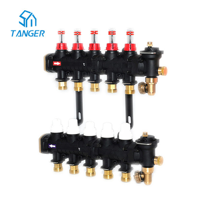 Manifold Pemanas Lantai Plastik Pengukur Manifold Pemanas Ufh 2-12 Cabang