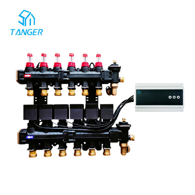 4 Zona Pemanasan Lantai Hidronik Radiant Manifold Pusat Pengkabelan Pemanas UFH